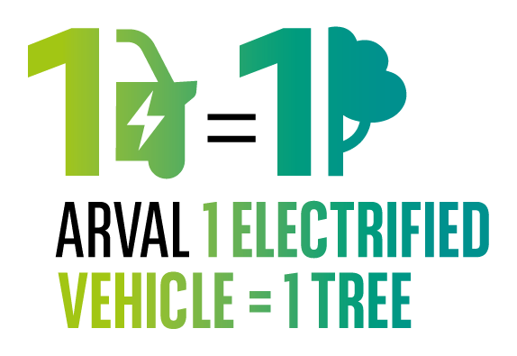 ARVAL 1 ELECTRIFIED VEHICLE = 1 TREE BIODIVERSITY INITIATIVE